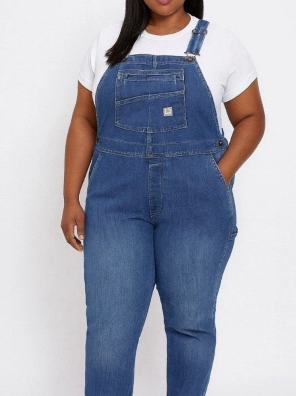❤️… Carhartt Womens Rugged Flex Denim Bib Overalls  24-26) Short Relaxed Blue